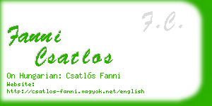 fanni csatlos business card