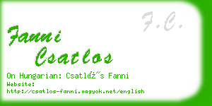 fanni csatlos business card